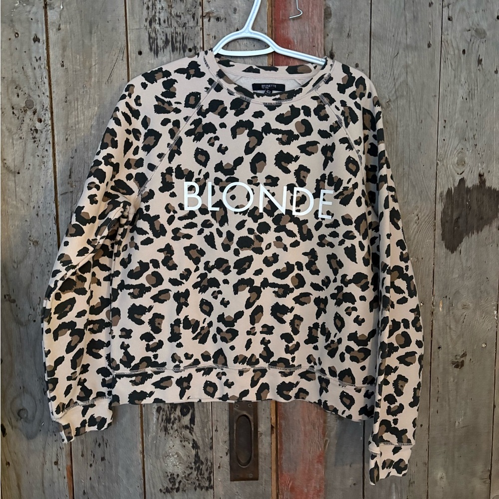Brunette The Label Leopard Print Sweater - Black and Tan